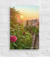 Sunrise Cottage Garden - 12” X 18” Canvas Print  