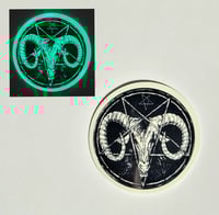 Image 1 of Glow In The Dark Goat Head Pentagram Glossy Finish Vinyl Sticker