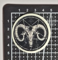 Image 2 of Glow In The Dark Goat Head Pentagram Glossy Finish Vinyl Sticker