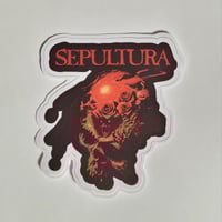 Image 1 of Sepultura Skull Matte Vinyl Sticker