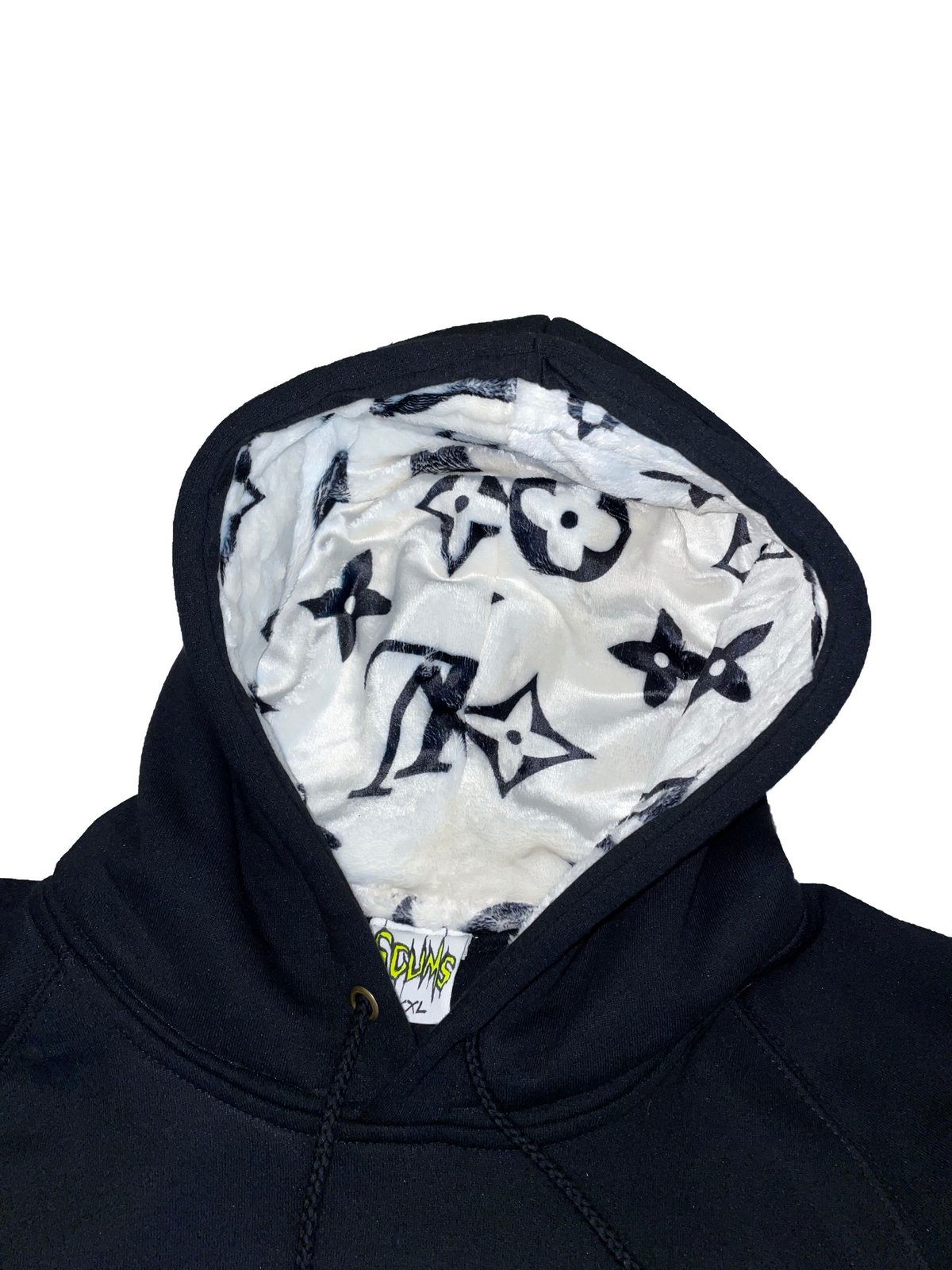 Monotone LV Faux Fur Hoodie SCUMS