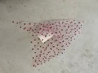 Image 2 of Soft tulle triangle scarf with hearts 