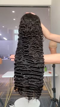 Image 5 of 100% Human Hair 16”Burmese Curly HD Lace Front Wig
