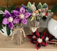 Image 1 of Memory Flowers custom created from precious scarves and a shirt
