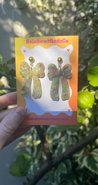 Image 1 of Aurora prism bow earrings 