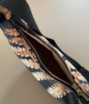 Image of Golden fern, large velvet crossbody sling bag