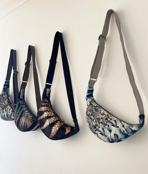 Image of Golden fern, large velvet crossbody sling bag
