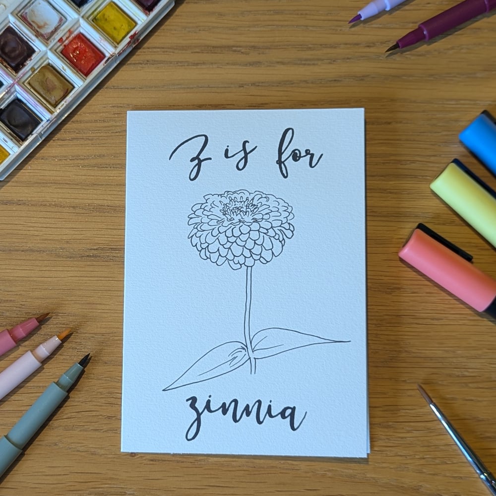 Image of Paint your own greeting card - Zinnia