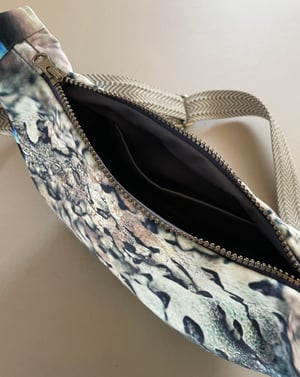 Image of Lichen + jay feather, large velvet crossbody sling bag
