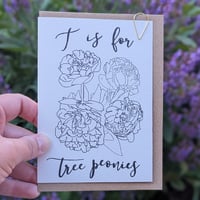 Image 2 of Paint your own greeting card - Tree Peonies