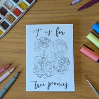 Image 1 of Paint your own greeting card - Tree Peonies