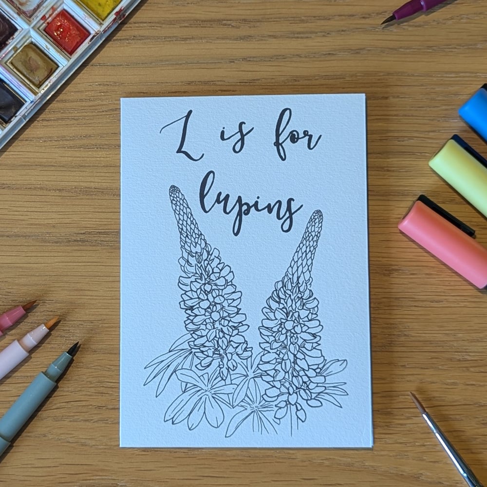 Image of Paint your own greeting card - Lupins