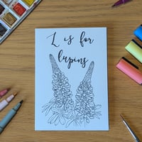 Image 1 of Paint your own greeting card - Lupins