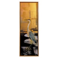 Image 2 of Original Canvas - Heron on Black and Gold - 16" x 40"