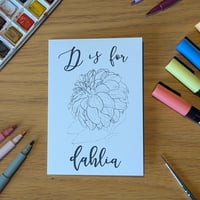 Image 1 of Paint your own greeting card - Dahlia