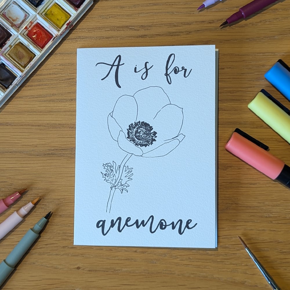 Image of Paint your own greeting card - Anemone