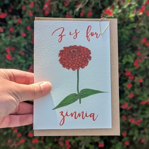 Image of Zinnia greeting card