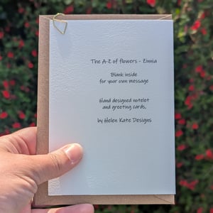 Image of Zinnia greeting card