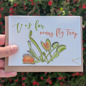 Image of Venus fly trap greeting card