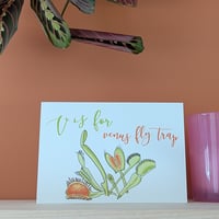 Image 1 of Venus fly trap greeting card