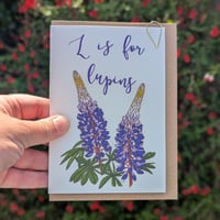 Image 2 of Lupins greeting card