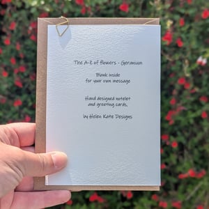 Image of Geranium greeting card