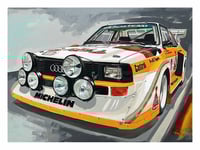 30x40 cm. Print Audi Quattro S1 Walter Röhrl