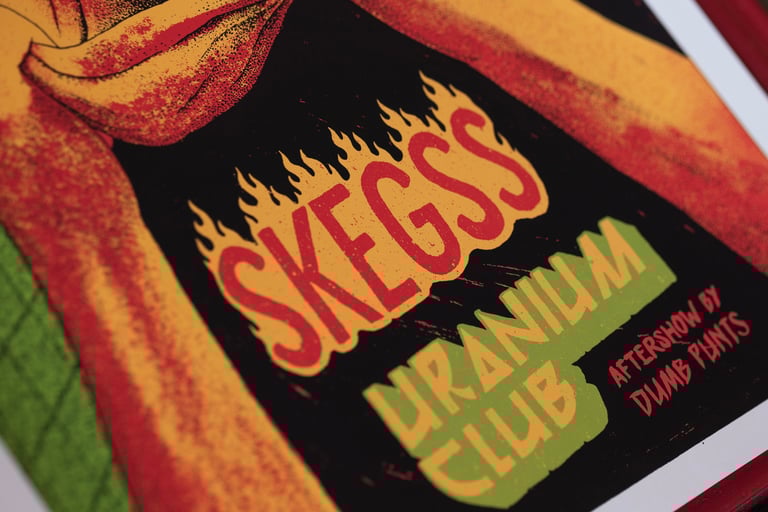 SKEGSS + Uranium Cub // Screenprinted Gig poster Image 3