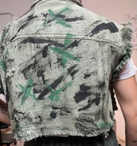 Image 6 of Gilet crop di jeans verde militare