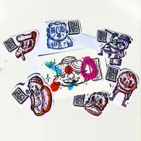Hand Painted Postcard + Sticker Pack