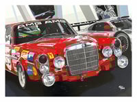 30x40 cm. Print Mercedes Benz "Rote Sau"