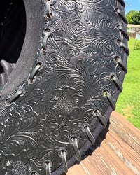Image 3 of Black Leather Paisley on Arrow Crown 