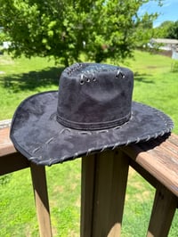 Image 4 of Black Leather Paisley on Arrow Crown 