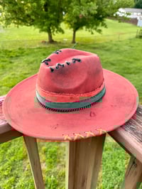 Image 3 of Kente Cloth Fabric Distressed Hat
