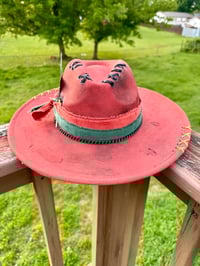 Image 4 of Kente Cloth Fabric Distressed Hat