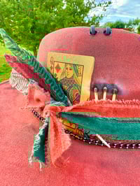 Image 5 of Kente Cloth Fabric Distressed Hat