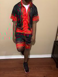 Image 2 of Loyalty Over Love Red and Black button down sets