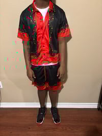 Image 4 of Loyalty Over Love Red and Black button down sets