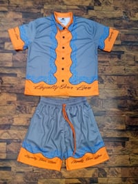 Image 2 of Loyalty Over Love Orange and Blue Button down sets