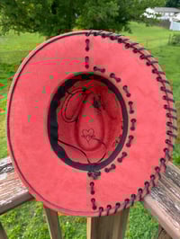 Image 6 of Distressed Two Tone Black Leather Hat