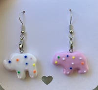 Image 3 of Animal cookie dangly earrings, Polymer clay earrings
