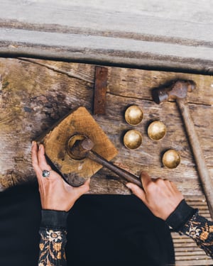 Image of Botanical brass trinket dish