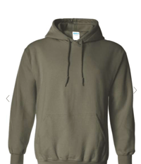 Image 2 of Custom Black/Army/Charcoal Pull-Over Hoodie 