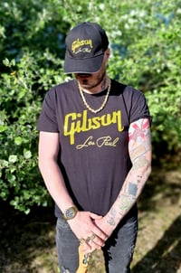 Image 9 of Hand customised Gold Gibson logo T shirt