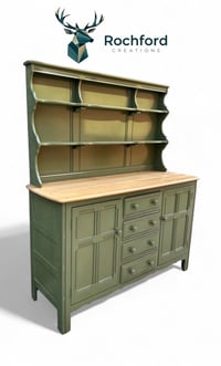Image 1 of Ercol Kitchen/Dining Room Dresser 4 Drawers 2 Cupboards Sprayed In Olive Green