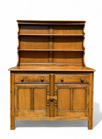 Image 1 of Vintage Ercol Dresser/ Elm Cabinet / Welsh Dresser /Cocktail Display Cabinet