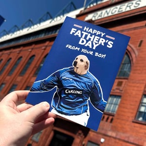Image of Lovenkrands Dog - Fathers Day Card for Rangers Fans