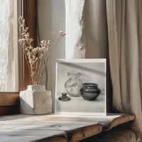 Image 2 of Still life. graphite drawing in frame, 28x28 cm, 2024