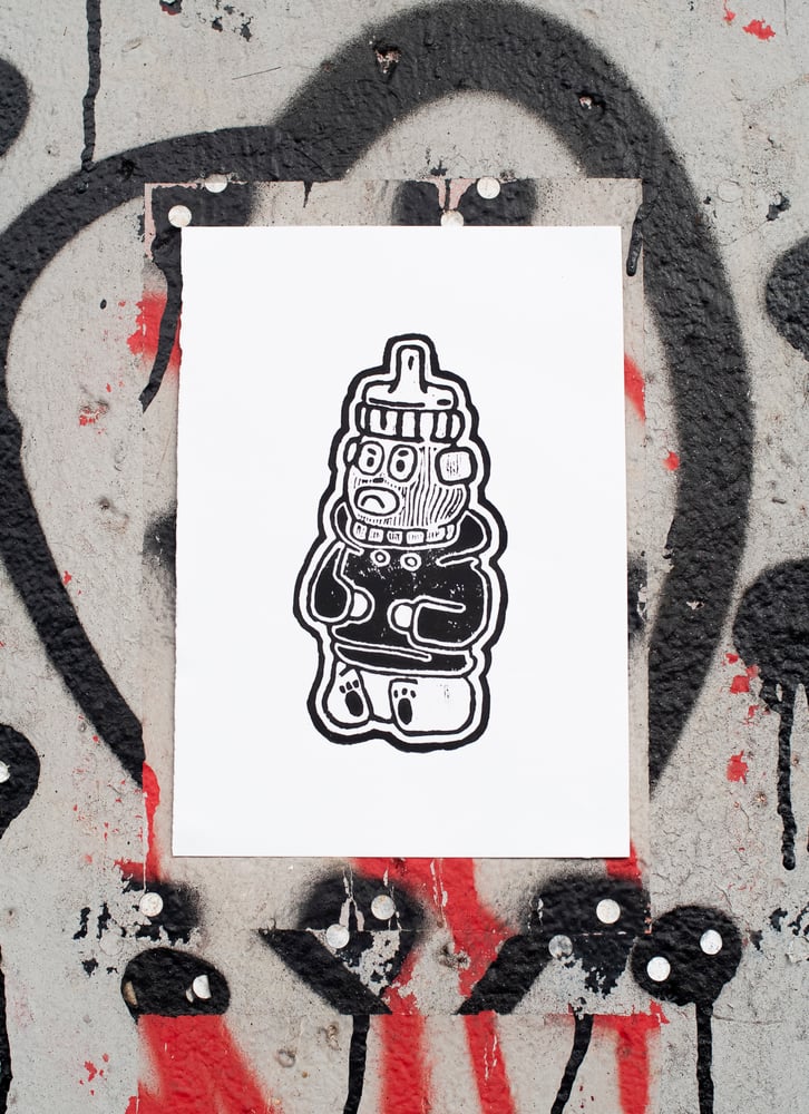 Image of Bear Lino Cut Print