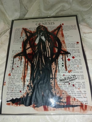 Image of Cloaked Witch Real Animal Blood Painting 